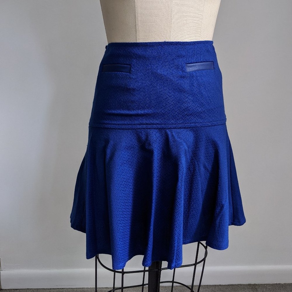NWT Royal blue textured fit-and-flare mini skirt